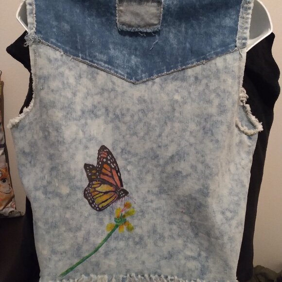 Handcrafted Tops - Upcycled Light - weight sleeveless distressed vest